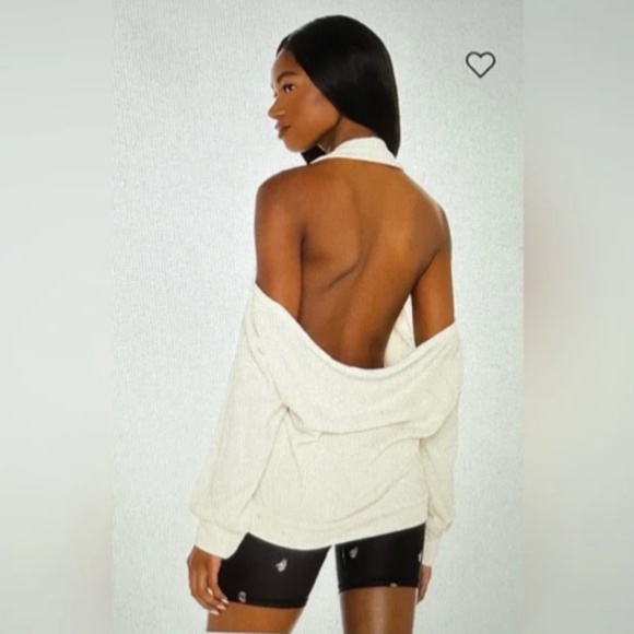 Lanston Halter Open Shoulders and Back Pullover Top/Sweatshirt Cream Size M - Picture 4 of 16